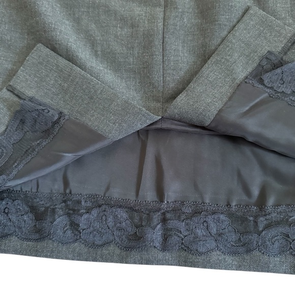 Trina Turk Charcoal Gray Pencil Skirt Straight Rhinestones Embellished Size 10 - Picture 3 of 7